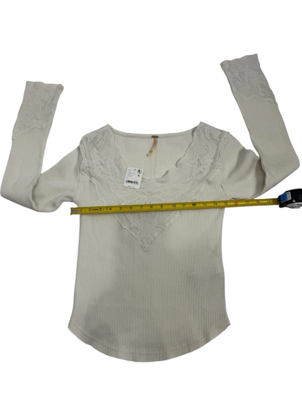 Free People Butterfly‎ Lace Trim Top, Size SMALL